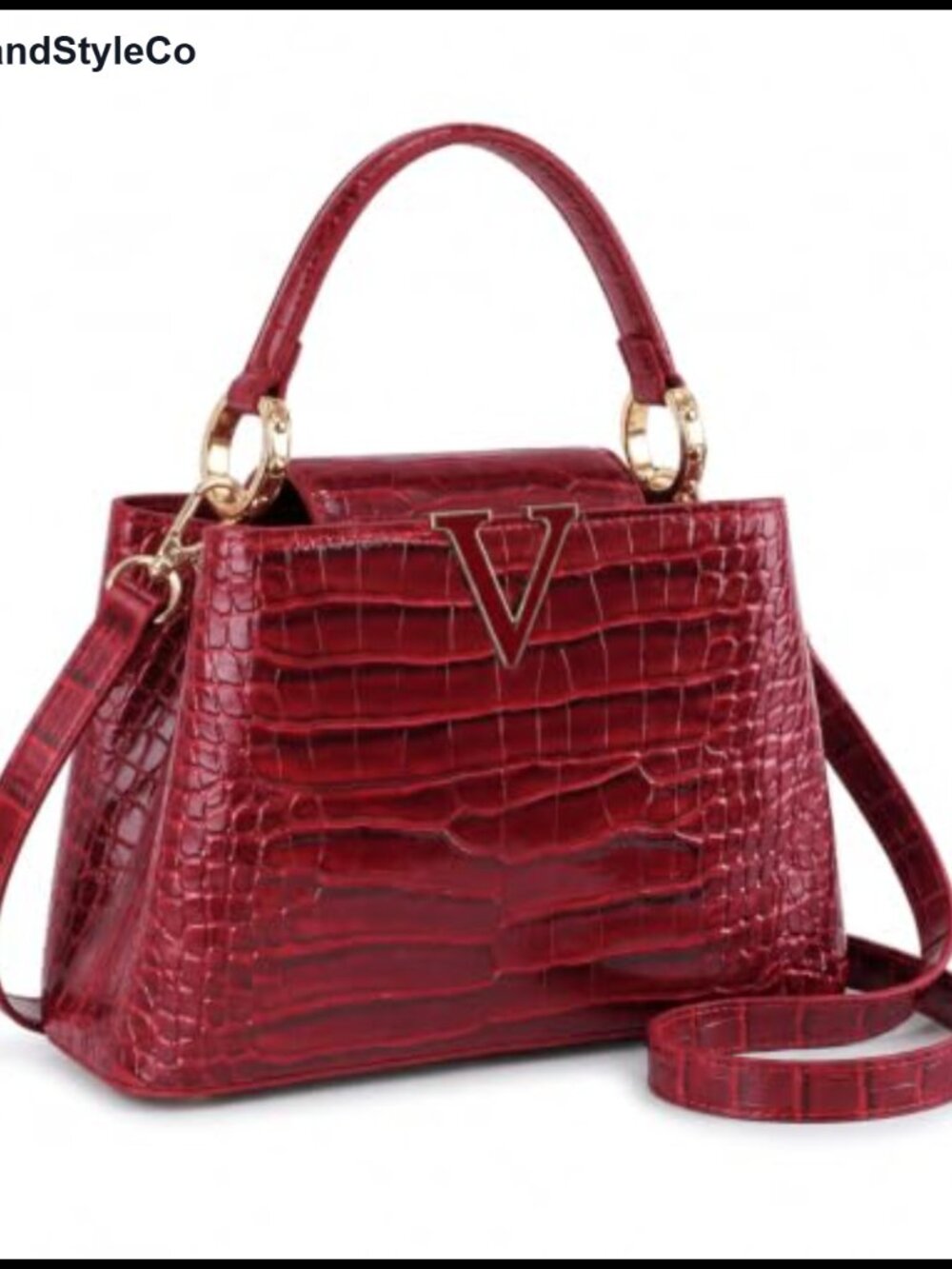 Crocodile Leather Satchel Crossbody Shoulder Bag Top Handle Purse